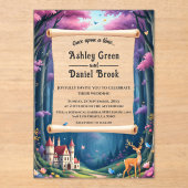 ウッドランド魅惑の森の城フェアリータ結婚ーレ アクリル招待状 (正面)