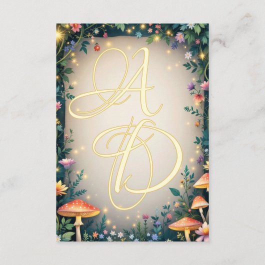 ウッドランド魅惑の森の城フェアリータ結婚ーレ エンクロージャーカード (裏面)