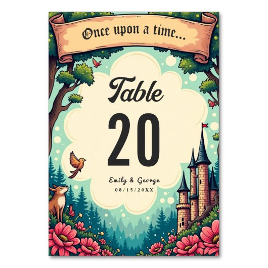 ウッドランド魅惑の森の城フェアリータ結婚ーレ テーブルナンバー (裏面)