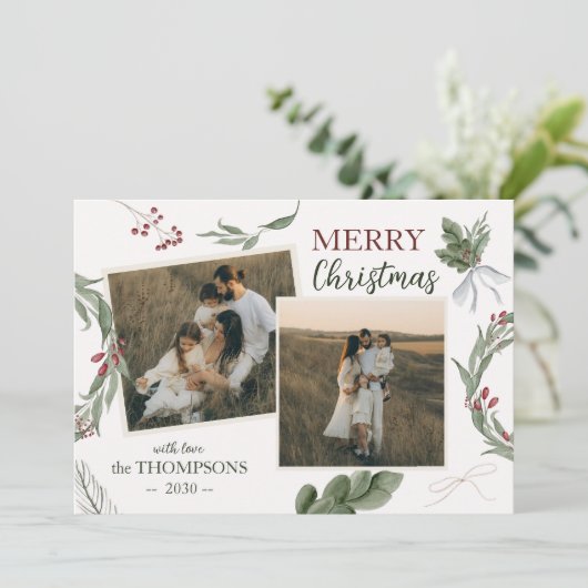 ウッドランド魅惑の森の水の色クリスマス シーズンカード (スタンド正面)