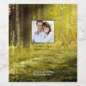 ウッドランド魅惑の森結婚写真 ワインラベル (シングルラベル)