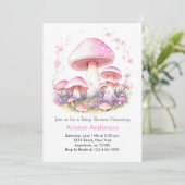ウッドランド魔法アドベンチャーマッシュルームガールベビーシャワー 招待状 (スタンド正面)