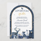 ウッドランド魔法ナイトアニマルアドベンチャーベビーシャワー 招待状 (正面)