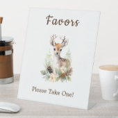 ウッドランド鹿の動物の赤ちゃんシャワーの好意 台座サイン (インサイチュ)