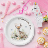 ウッドランド鹿の動物の赤ちゃんシャワー ペーパープレート (パーティー)