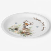 ウッドランド鹿の動物の赤ちゃんシャワー ペーパープレート (アングル)