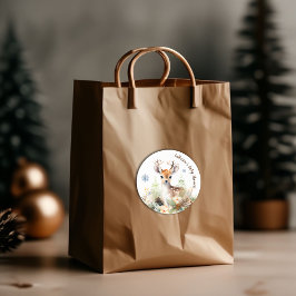 ウッドランド鹿の動物の赤ちゃんシャワー ラウンドシール