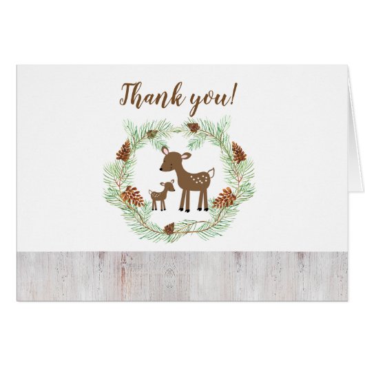 ウッドランド鹿の森の赤ちゃんシャワーありがとう (正面横)