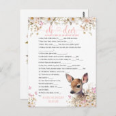 ウッドランド鹿の赤ちゃんシャワーゲーム ポストカード (正面/裏面)