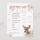 ウッドランド鹿の赤ちゃんシャワーゲーム ポストカード (正面/裏面)