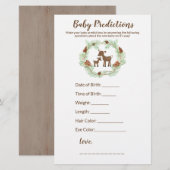 ウッドランド鹿の赤ちゃんシャワー予測ゲーム (正面/裏面)