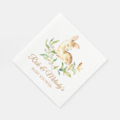 ウッドランド鹿の赤ちゃんシャワーfor Boy or Girl スタンダードランチョンナプキン (角)