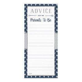 ウッドランド鹿アドバイスカード、赤ちゃんシャワー、海軍、グレー ラックカード