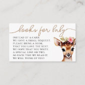 ウッドランド鹿ガールブック赤ちゃんシャワー エンクロージャーカード (正面)