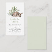 ウッドランド鹿ベビーシャワーブックベビー エンクロージャーカード (正面/裏面)