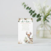 ウッドランド鹿ベビーシャワー少年、ベビー用の本 エンクロージャーカード (スタンド正面)