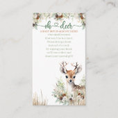 ウッドランド鹿ベビーシャワー少年、ベビー用の本 エンクロージャーカード (正面)