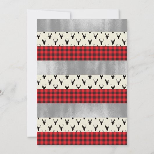 ウッドランド鹿ベビーシャワー招待状ホイルフェイクー 招待状 (裏面)