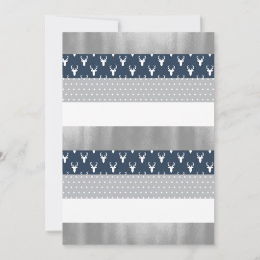 ウッドランド鹿ベビーシャワー招待状ホイルフェイクー 招待状 (裏面)