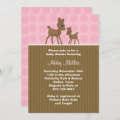 ウッドランド鹿ベビーシャワー招待状 招待状 (正面/裏面)