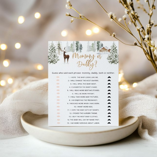 ウッドランド鹿ママまたはパパ赤ちゃんシャワーゲーム (クリエイターアップロード済み)