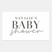 ウッドランド鹿ユーカリモダンスの赤ちゃんシャワーエンベロ 長方形シール (正面)