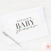 ウッドランド鹿ユーカリモダンスの赤ちゃんシャワーエンベロ 長方形シール (封筒)