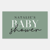 ウッドランド鹿ユーカリモダンスの赤ちゃんシャワーエンベロ 長方形シール (正面)