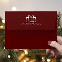 ウッドランド鹿差出人住所封筒 |ガーネット