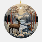 ウッドランド鹿3Dチャストマスアニマル セラミックオーナメント (裏面)