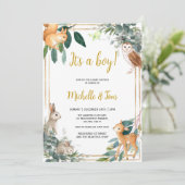 ウッドランド おとこの赤ちゃん歓迎会 招待状 (スタンド正面)