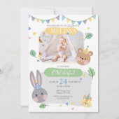 ウッドランド・アニマルガールの誕生日招待状 招待状 (正面)