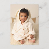 ウッドランド・アニマルズかわいい最初の写真の誕生日パーティー サンキューカード (裏面)