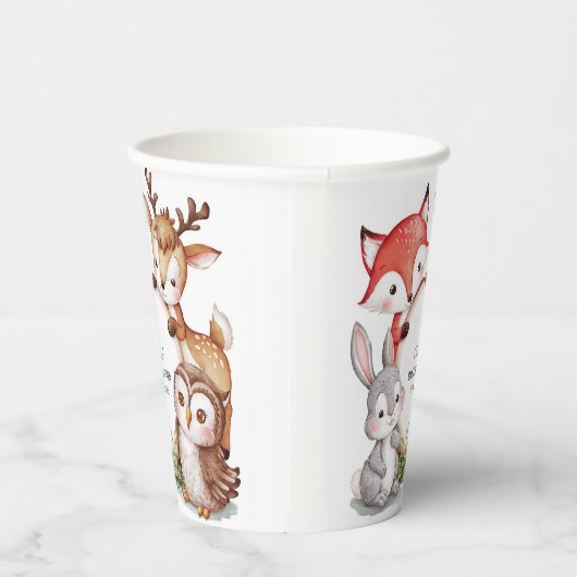 ウッドランド・アニマルズかわいい赤ちゃんシャワー 紙コップ (右)