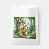 ウッドランド・アニマルズをテーマにした誕生日パーティー フェイバーバッグ (正面)