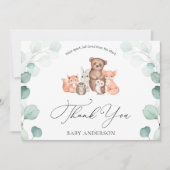 ウッドランド・アニマルズシャワーbyメールありがとうはがき カード (正面)