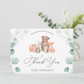 ウッドランド・アニマルズシャワーbyメールありがとうはがき カード (スタンド正面)