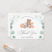 ウッドランド・アニマルズシャワーbyメールありがとうはがき カード (正面/裏面インサイチュ)