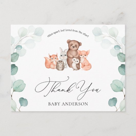 ウッドランド・アニマルズシャワーbyメールありがとうはがき ポストカード (正面)