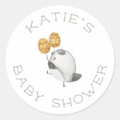 ウッドランド・アニマルズバンドかわいい赤ちゃんシャワーをパレード ラウンドシール (正面)
