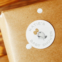 ウッドランド・アニマルズバンドかわいい赤ちゃんシャワーをパレード ラウンドシール