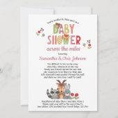 ウッドランド・アニマルズ女の子ベビーシャワーbyメール 招待状 (正面)