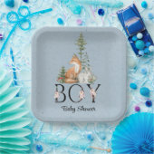 ウッドランド・アニマルズ少年の赤ちゃんシャワー ペーパープレート (パーティー)