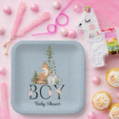 ウッドランド・アニマルズ少年の赤ちゃんシャワー ペーパープレート (パーティー)