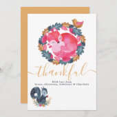 ウッドランド・アニマルズ感謝祭 シーズンカード (正面/裏面)