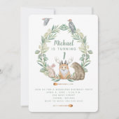 ウッドランド・アニマルズ生誕祭パーティーへの招待 招待状 (正面)