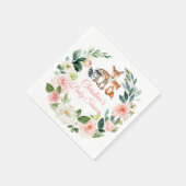 ウッドランド・アニマルズ緑の赤ちゃんシャワー スタンダードカクテルナプキン (角)