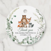 ウッドランド・アニマルズ緑の赤ちゃんシャワー フェイバータグ (正面)