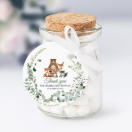 ウッドランド・アニマルズ緑の赤ちゃんシャワー フェイバータグ