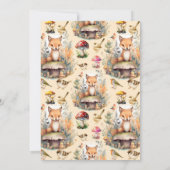 ウッドランド・アニマルズ緑1歳の誕生日 招待状 (裏面)